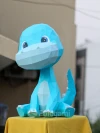 Dinosaur 3d paper craft template PDF | low poly 3d paper craft dinosour DIY origami decoration pepakura