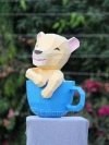 Lion 3d paper craft template PDF | 3d paper craft lion in cup | 3d papercraft lion DIY origami decoration pepakura template