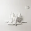 Arctic Bear on Floating Island 3D Wall Decor Low poly Papercraft, DIY, PDF