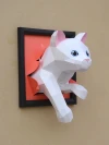 Cat 3d paper craft PDF, DIY papercraft cat model template,origami cat,cat low poly