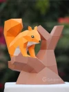 Squirrel 3d paper craft PDF | DIY 3d paper craft Squirrel model template, origami Squirrel, Squirrel low poly