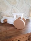 Tractor 3D Papercraft. From Wooden Toy series, Lowpoly Paper, PDF digital file template and instructions, DIY sculpture. Tractor 3D Papercraft. From Wooden Toy series, Lowpoly Paper, PDF digital file template and instructions, DIY sculpture.