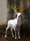Papercraft 3D ROYAL DEER pepakura Pdf paperfreak template Low Poly Paper Sculpture pattern gift Decor Christmas polygonal new year animal