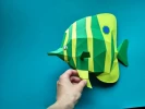 Papercraft BUTTEFLY FISH 3D Pepakura sea creatures paperfreak low poly sculpture DIY wall decor halloween party decor pattern template