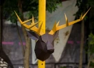 Papercraft 3D DEER HEAD horns TYPE2 pepakura PDF template Low Poly Paper Sculpture DiY gift Decor for crismass pattern polygonal anmals