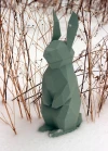 Papercraft 3d SMALL RABBIT BUNNY 3D Low Poly Paper Sculpture DiY gift Decor for home office pepakura pattern template handmade animals dog