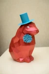 Papercraft 3d SITTING RABBIT BUNNY 3D Low Poly Paper Sculpture DiY gift Decor home office pepakura pattern template handmade animals dog