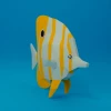 Papercraft BUTTEFLY FISH 3D Pepakura sea creatures paperfreak low poly sculpture DIY wall decor halloween party decor pattern template