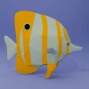 Papercraft BUTTEFLY FISH 3D Pepakura sea creatures paperfreak low poly sculpture DIY wall decor halloween party decor pattern template