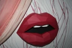 Papercraft 3D LIPS MOUTH WITH teeth pepakura pdf template Low polygonal Paper Sculpture Diy gift Decor Puckered Lips beauty shop trophy art