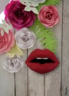Papercraft 3D LIPS MOUTH WITH teeth pepakura pdf template Low polygonal Paper Sculpture Diy gift Decor Puckered Lips beauty shop trophy art