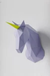 Papercraft 3D UNICORN HORSE HEAD Low Poly Paper Sculpture DiY gift Decor home nursery office pepakura pattern template handmade kids animals