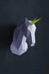 Papercraft 3D UNICORN HORSE HEAD Low Poly Paper Sculpture DiY gift Decor home nursery office pepakura pattern template handmade kids animals