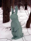 Papercraft 3d SMALL RABBIT BUNNY 3D Low Poly Paper Sculpture DiY gift Decor for home office pepakura pattern template handmade animals dog