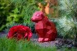 Papercraft 3d SITTING RABBIT BUNNY 3D Low Poly Paper Sculpture DiY gift Decor home office pepakura pattern template handmade animals dog