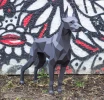 Papercraft 3D DOBERMAN NEW real size pepakura Pdf template Low polygonal Paper Sculpture Diy Decor home loft office animal dog lover gift