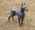 Papercraft 3D DOBERMAN NEW real size pepakura Pdf template Low polygonal Paper Sculpture Diy Decor home loft office animal dog lover gift