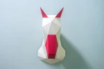 Papercraft 3D UNICORN HORSE HEAD Low Poly Paper Sculpture DiY gift Decor home nursery office pepakura pattern template handmade kids animals