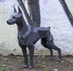Papercraft 3D DOBERMAN NEW real size pepakura Pdf template Low polygonal Paper Sculpture Diy Decor home loft office animal dog lover gift