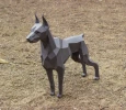 Papercraft 3D DOBERMAN NEW real size pepakura Pdf template Low polygonal Paper Sculpture Diy Decor home loft office animal dog lover gift