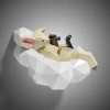 Fennec Fox on Cloud Paper Sculpture, Printable PDF template, Handmade Wild Animal Figurine Papercraft, 3D puzzle, Low Poly Wall Decor, DIY Gift