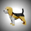 Beagle Paper Sculpture,Printable PDF template,Handmade Terriers Dog Papercraft,3D puzzle,Low Poly Home Decor,DIY Teens Gift