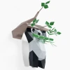 Panda Hanging on Tree Paper Sculpture, Printable PDF template, Handmade Wild Animal Figurine Papercraft, 3D puzzle, Low Poly Wall Decor