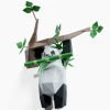 Panda Hanging on Tree Paper Sculpture, Printable PDF template, Handmade Wild Animal Figurine Papercraft, 3D puzzle, Low Poly Wall Decor