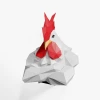 Rooster Bust Wall Decor Paper Sculpture, Printable PDF template, Handmade Wild Sea Animal Figurine Papercraft,3D puzzle, Low Poly Wall Decor