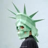 Statue Of Liberty Skull Mask,DIY Head,Instant Pdf download,Polygon mask,Paper Mask,Printable,3D Masks,Low Poly,Papercraft,Template,Halloween