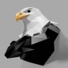 Bald Eagle Bust Paper Sculpture, Printable PDF template, Handmade Wild Animal Figurine Papercraft, 3D puzzle,Low Poly Home Decor, DIY Teens Gift