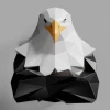 Bald Eagle Bust Paper Sculpture, Printable PDF template, Handmade Wild Animal Figurine Papercraft, 3D puzzle,Low Poly Home Decor, DIY Teens Gift