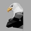 Bald Eagle Bust Paper Sculpture, Printable PDF template, Handmade Wild Animal Figurine Papercraft, 3D puzzle,Low Poly Home Decor, DIY Teens Gift