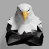 Bald Eagle Bust Paper Sculpture, Printable PDF template, Handmade Wild Animal Figurine Papercraft, 3D puzzle,Low Poly Home Decor, DIY Teens Gift