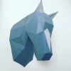 Horse papercraft. You get a PDF digital file with templates (pattern) and instructions for this DIY (do it yourself) wall paper sculpture.