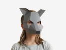 Kids Mask, Wolf Mask, Animal Mask, Halloween Costume Kid, Printable Half Mask For Children, Instant Pdf download, DIY Paper Craft Template