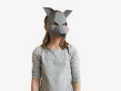 Kids Mask, Wolf Mask, Animal Mask, Halloween Costume Kid, Printable Half Mask For Children, Instant Pdf download, DIY Paper Craft Template