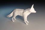 Arctic Fox - Papercraft Pattern - DIY Origami model - Downloadable PDF template