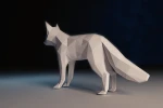 Arctic Fox - Papercraft Pattern - DIY Origami model - Downloadable PDF template