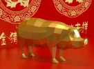 Pig Papercraft, Lowpoly, Low poly Papercraft