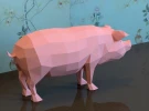 Pig Papercraft, Lowpoly, Low poly Papercraft