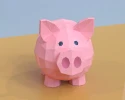 Piggy Bank Papercraft, Lowpoly, Low poly Papercraft