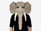 DIY Elephant Mask Template, Elephant Paper Craft Template, DIY Printable Animal Mask, Instant Pdf Download, 3D Low Poly Mask, Origami Mask