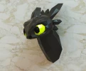 Toothless Wall Decor Papercraft, Lowpoly, Low poly Papercraft