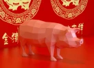 Pig Papercraft, Lowpoly, Low poly Papercraft