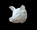 Pig Head Wall Decor Papercraft, Lowpoly, Low poly Papercraft