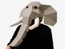 DIY Elephant Mask Template, Elephant Paper Craft Template, DIY Printable Animal Mask, Instant Pdf Download, 3D Low Poly Mask, Origami Mask