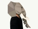 DIY Elephant Mask Template, Elephant Paper Craft Template, DIY Printable Animal Mask, Instant Pdf Download, 3D Low Poly Mask, Origami Mask