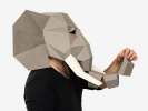 DIY Elephant Mask Template, Elephant Paper Craft Template, DIY Printable Animal Mask, Instant Pdf Download, 3D Low Poly Mask, Origami Mask