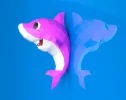 Baby Shark Papercraft, Lowpoly, Lowpoly Papercraft